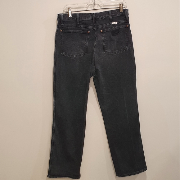 Wrangler high rise straight leg Wild West jeans, black, size 31 - Picture 2 of 5